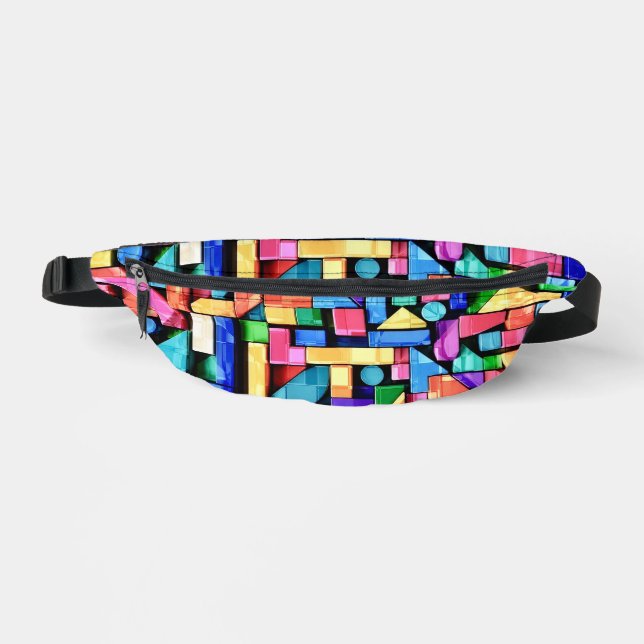 Vivid Geometric Flow Bum Bags (Front)