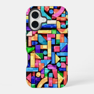 Vivid Geometric Flow iPhone 16 Case