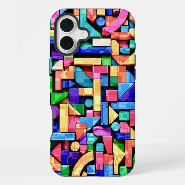 Vivid Geometric Flow iPhone Case (Back)