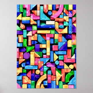 Vivid Geometric Flow Poster