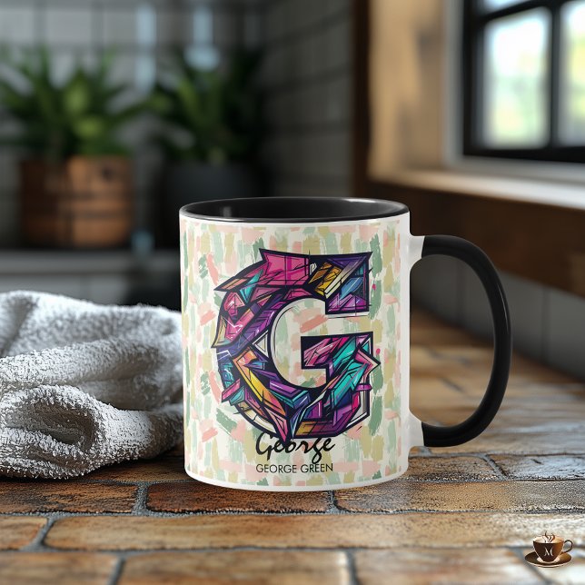 Vivid Geometric Monogram Mug - G for George (Creator Uploaded)