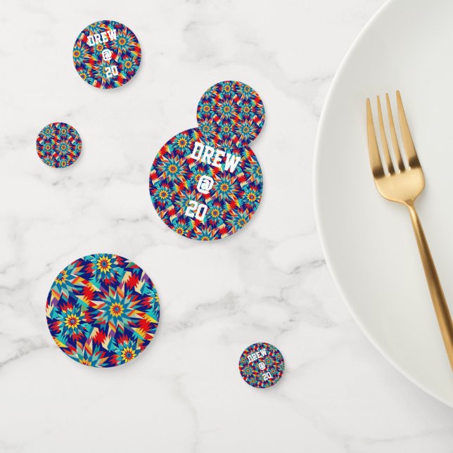 Vivid Geometric Trippy Multicolored Energetic Confetti (Group)