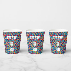 Vivid Geometric Trippy Multicolored Energetic Paper Cups