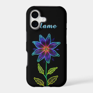 Vivid Glowing Flower with Neon Accents