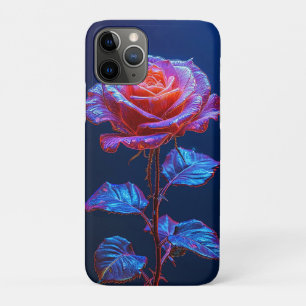Vivid Glowing Flower with Neon Accents iPhone 11 Pro Case
