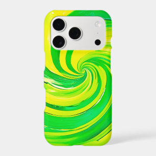 Vivid Green and Yellow Swirl Art