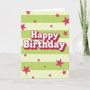 Vivid Green Birthday Card