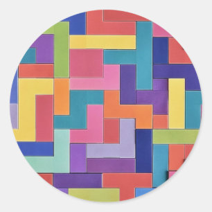Vivid Grid Classic Round Sticker