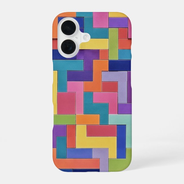 Vivid Grid iPhone 16 Case (Back)