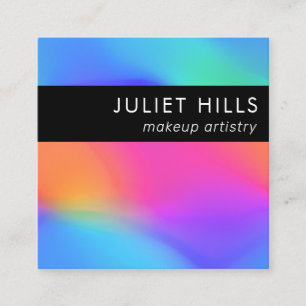 Vivid Holographic Square Business Card