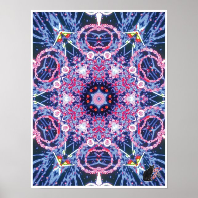 Vivid Kinetic Collage Kaleidoscope Poster (Front)