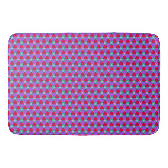 Vivid Lavender and Cherry Bath Mat (Front)