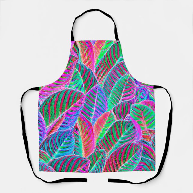 Vivid Leaf Pattern Design Apron (Front)