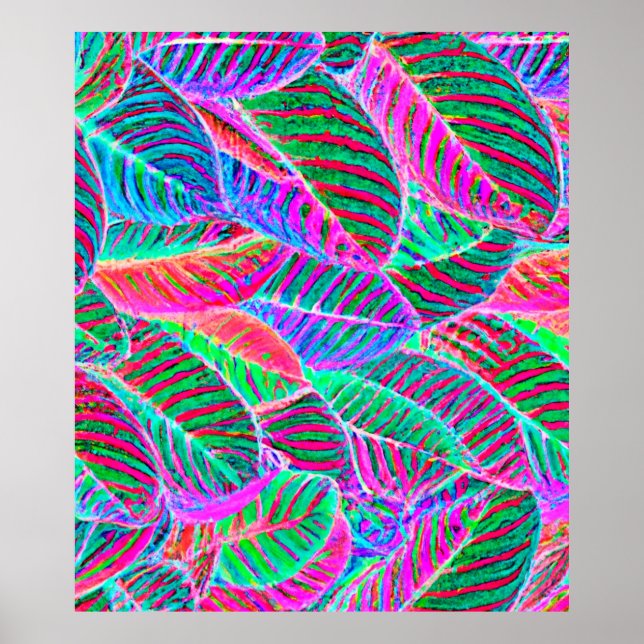 Vivid Leaf Pattern Design Poster (Front)