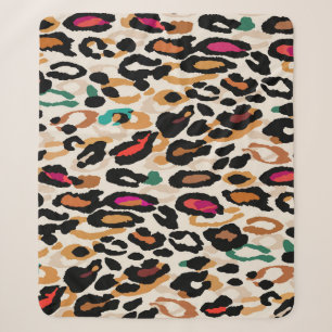 Vivid Leopard Animal Prints Sherpa Blanket