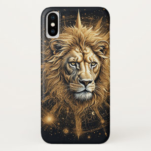 Vivid Lion in Cosmic Starry Galaxy iPhone X Case