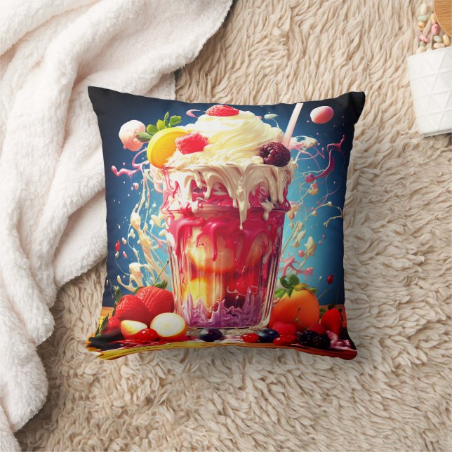 Vivid Liquid Colour Explosion Cushion (Blanket)