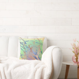 Vivid Marble   Colourful Bold Pastel Watercolor Cushion