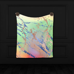 Vivid Marble Colourful Bold Pastel Watercolor Fleece Blanket