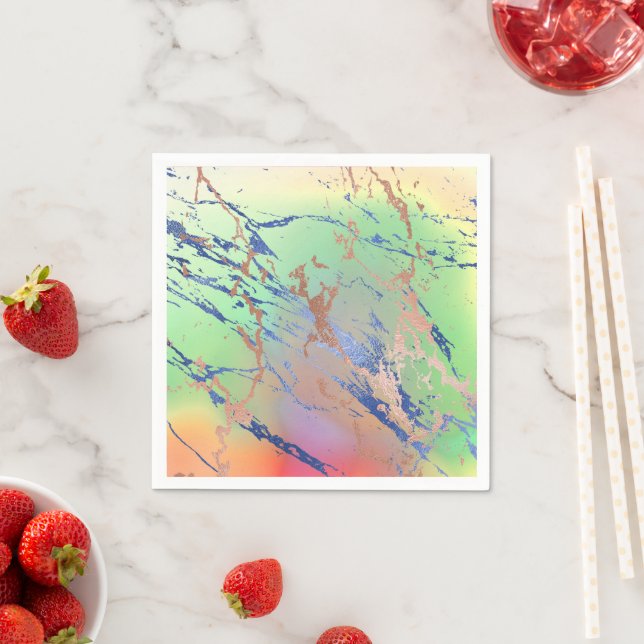 Vivid Marble | Colourful Bold Pastel Watercolor Napkin (Insitu)