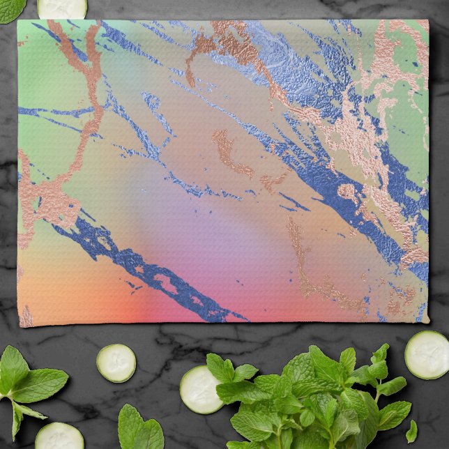 Vivid Marble | Colourful Bold Pastel Watercolor Tea Towel (Creator Uploaded)