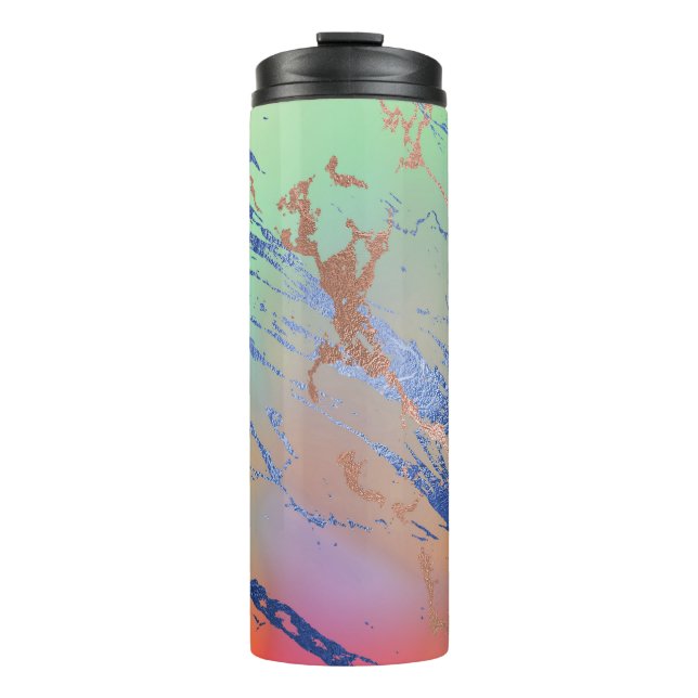 Vivid Marble | Colourful Bold Pastel Watercolor Thermal Tumbler (Front)