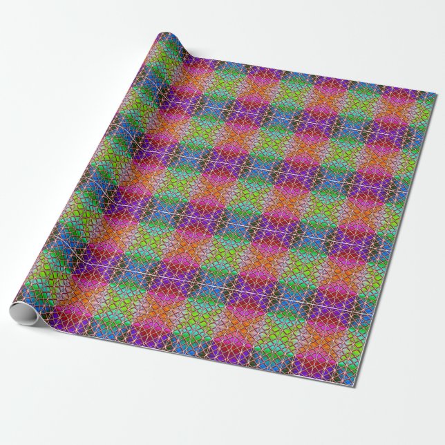 Vivid Multicolor 3D Design Matte Wrapping Paper" Paper (Unrolled)