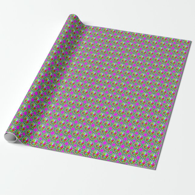 Vivid Multicolor 3D Design Matte Wrapping Paper" Paper (Unrolled)