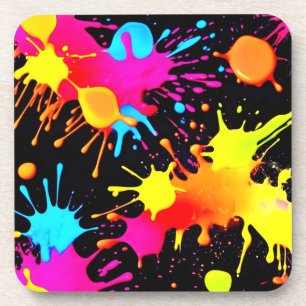 Vivid Neon Abstract Art in Motion Coaster