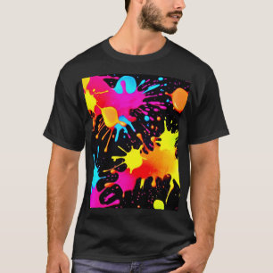 Vivid Neon Abstract Art in Motion T-Shirt