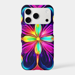 Vivid Neon Floral Mandala Art