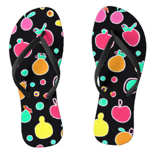 Vivid Neon Fruitful Pattern Thongs