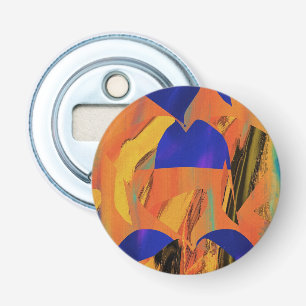 Vivid Orange Abstract Button Bottle Opener