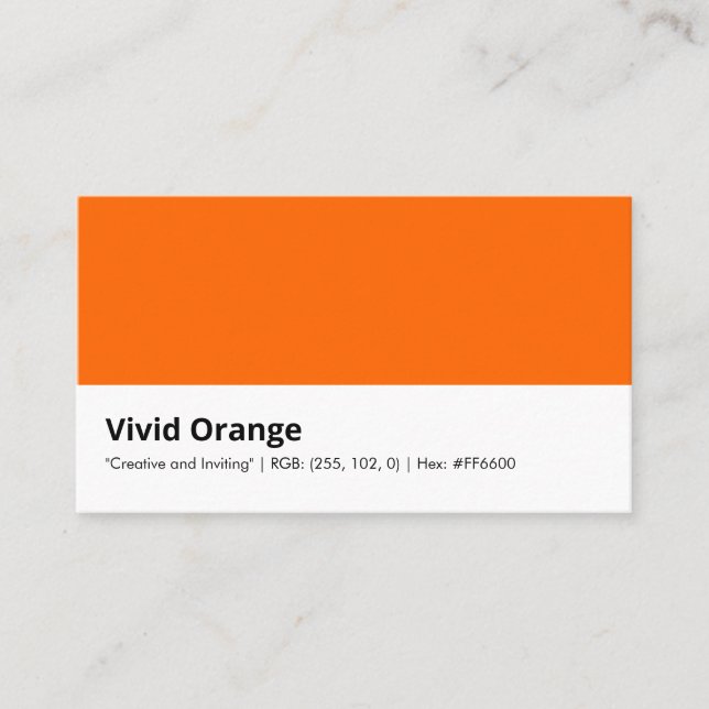 Vivid Orange | "Creative and Inviting" Business Card (Front)