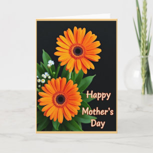 Vivid Orange Mothers Day Card