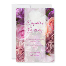 Vivid Orchid Birthday Invitation Card