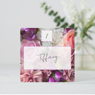 Vivid Orchid Florals Place Setting Card