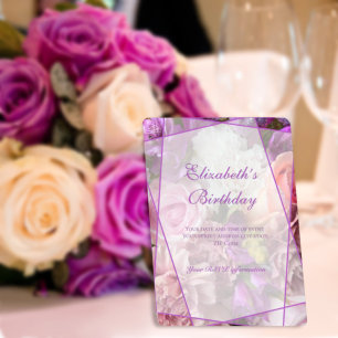 Vivid Orchid Garden Birthday Invitation Card