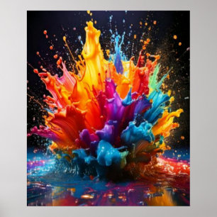 Vivid Paint Splash Explosion Art Poster