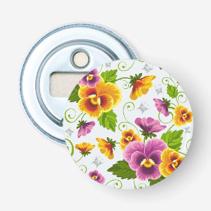 Vivid pansy flowers bottle opener