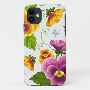 Vivid pansy flowers iPhone 11 case