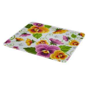 Vivid pansy flowers cutting board
