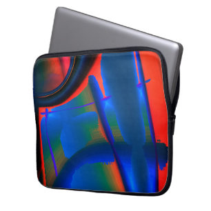 Vivid peach cropped digital paint magnification    laptop sleeve