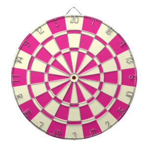 Vivid Pink And Cream Beige Colour Dartboard