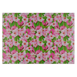Vivid Pink Cherry Blossom Cutting Board