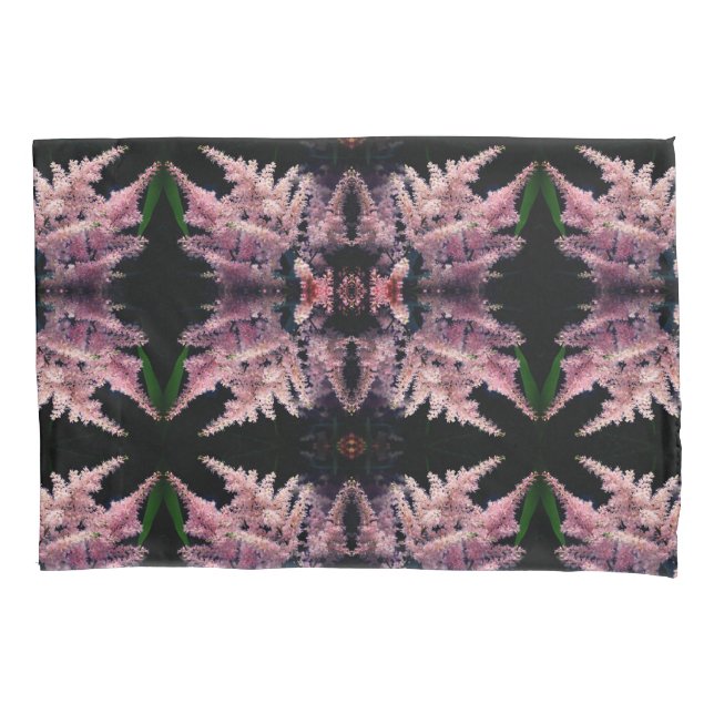 Vivid Pink Flowers Close Up Abstract Pattern Pillowcase (Front)