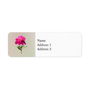 Vivid Pink Peony Return Address Label