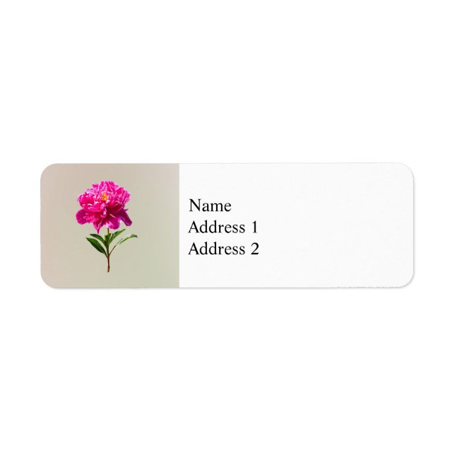 Vivid Pink Peony Return Address Label (Front)