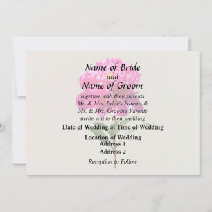 Vivid Pink Peony Wedding Supplies Invitation