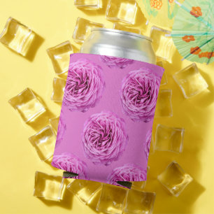 Vivid Pink Rose Cutout Can Cooler